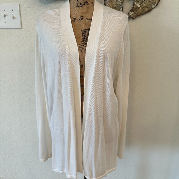 Croft & Barrow Sweaters - Croft & Barrow Women’s XXL Open-Front Cardigan – White